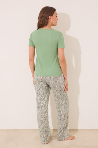 Set de Pijama 2 Piezas con Tejido Acanalado