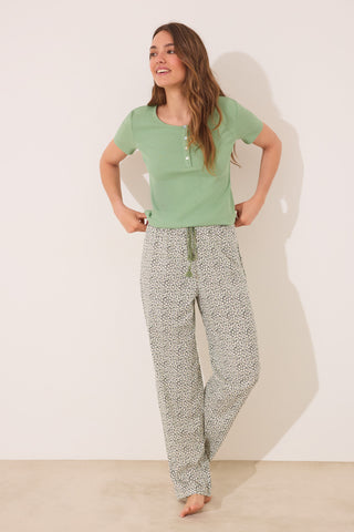 Set de Pijama 2 Piezas con Tejido Acanalado