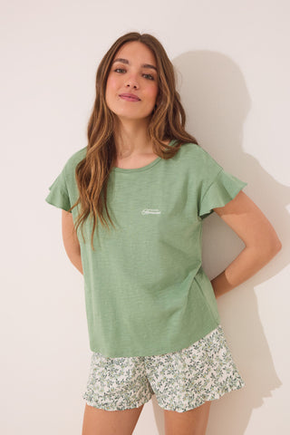 Set de Pijama 2 Piezas con Estampado Floral