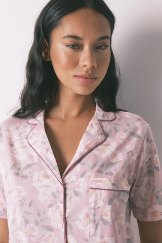 Set de Pijama con Camisero Largo Flores