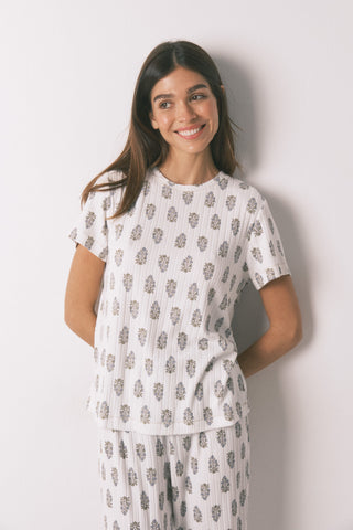 Set de Pijama 2 Piezas con Estampado Boho