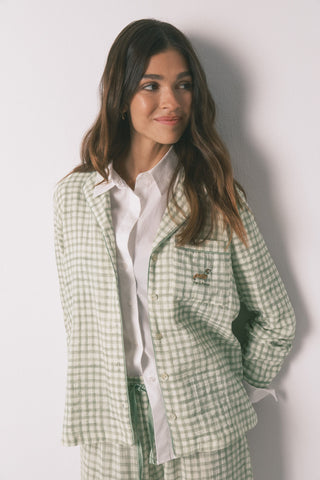 2-Piece Plaid Print Pajama Set