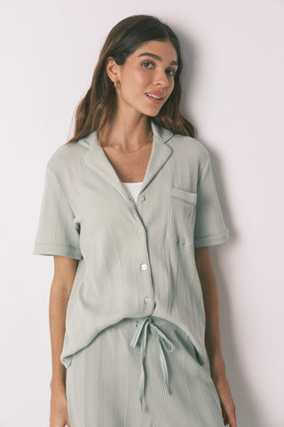 2-Piece Ribbed Knit Pajama Set
