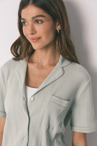 2-Piece Ribbed Knit Pajama Set