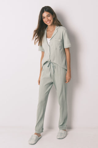 Set de Pijama 2 Piezas con Tejido Canalé