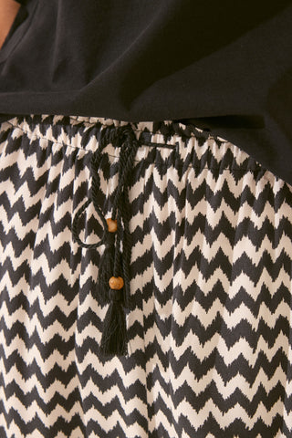 Pantalón con Cintura Elástica Estampado Ikat