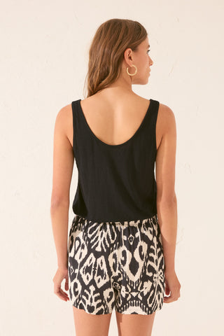 Short con Cintura Elástica Estampado Floral