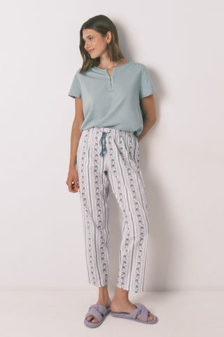 Pantalón Capri con Cintura Elástica Estampado Floral