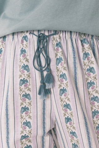 Pantalón Capri con Cintura Elástica Estampado Floral