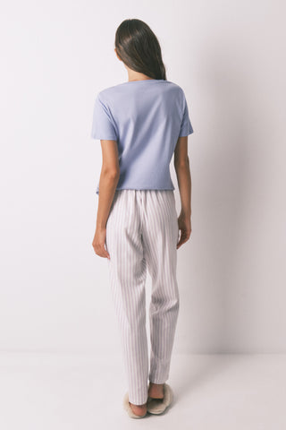 Pantalón con Cintura Elástica Estampado Rayas