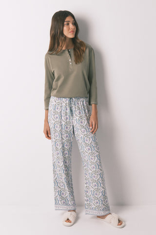 Pantalón con Cintura Elástica Estampado Floral