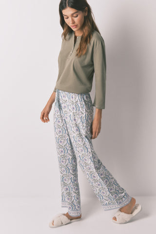Pantalón con Cintura Elástica Estampado Floral