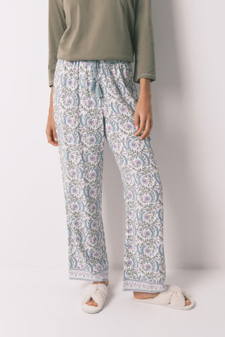 Pantalón con Cintura Elástica Estampado Floral