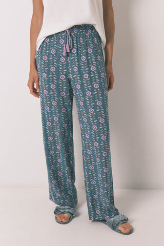 Pantalón con Cintura Elástica Estampado Floral