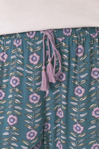 Pantalón con Cintura Elástica Estampado Floral