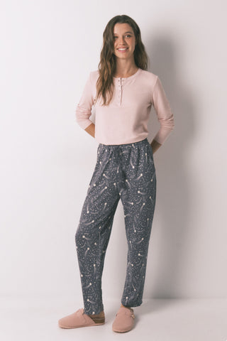 Pantalón con Cintura Elástica Estampado Estrellas