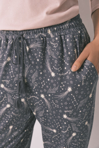 Pantalón con Cintura Elástica Estampado Estrellas