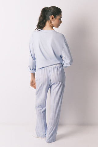 Pantalón con Cintura Elástica Estampado Rayas