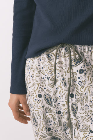 Pantalón con Cintura Elástica Estampado Paisley