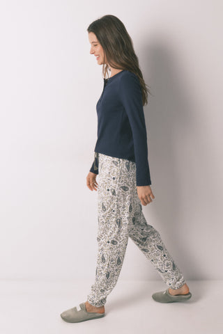 Pantalón con Cintura Elástica Estampado Paisley