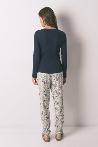 Pantalón con Cintura Elástica Estampado Paisley