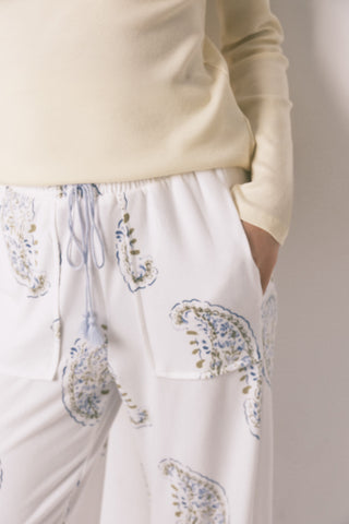 Pantalón con Cintura Elástica Estampado Paisley
