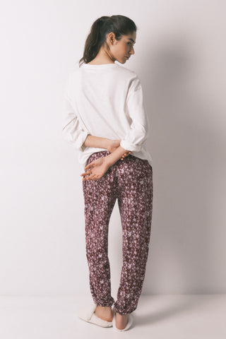 Pantalón con Cintura Elástica Estampado Floral