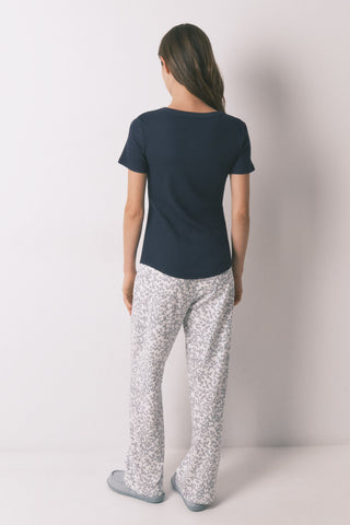 Pantalón con Cintura Elástica Estampado Floral