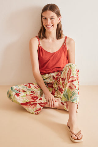 Pantalón con Cintura Elástica Estampado