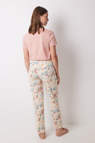 Pantalón con Cintura Elástica Estampado