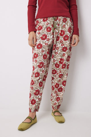 Pantalón con Cintura Elástica Estampado Floral