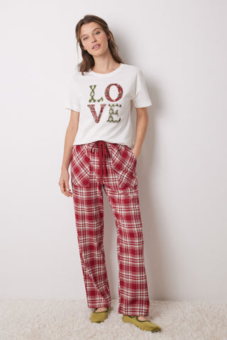 Pantalón de Pijama con Estampado de Cuadros