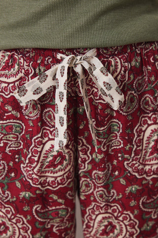 Pantalón con Cintura Elástica Estampado Paisley