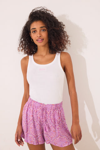 Short con Cintura Elástica Estampado Boho