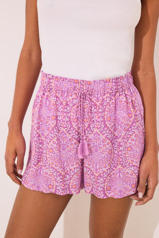 Short con Cintura Elástica Estampado Boho