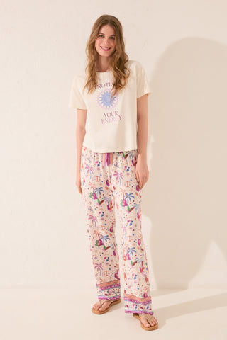 Pantalón con Cintura Elástica Estampado