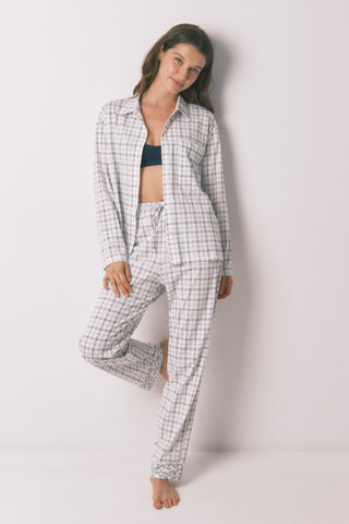 Set de Pijama 2 Piezas con Estampado Cuadros