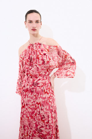 Vestido M/L Hombros Est. Rosas.