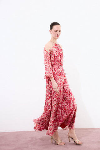 Vestido M/L Hombros Est. Rosas.