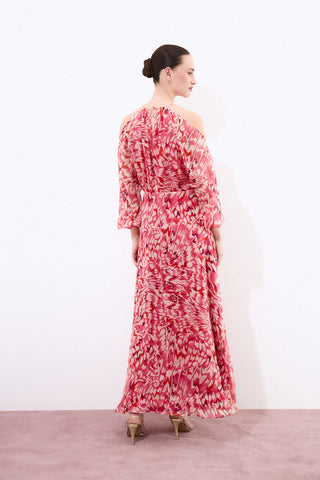 Vestido M/L Hombros Est. Rosas.