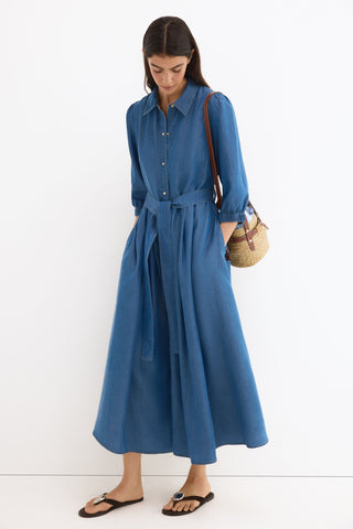 E. Vestido M/L Tencel Camisero.