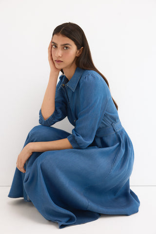 E. Vestido M/L Tencel Camisero.