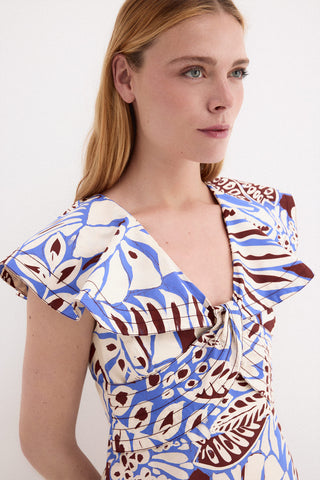 Vestido Manga Volantes Print.