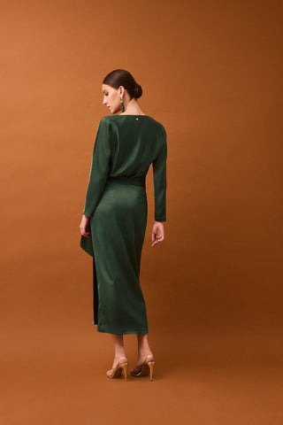 Vestido M/L Satinado Textura.