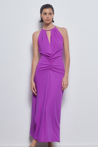 Vestido Halter con Detalle Fruncido