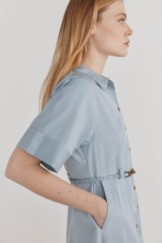 Vestido Manga Corta Estilo Camisero
