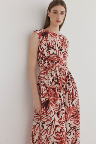 Vestido sin Mangas con Estampado Floral