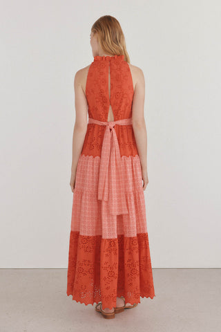 Vestido Midi Cuello Alto con Cinturón