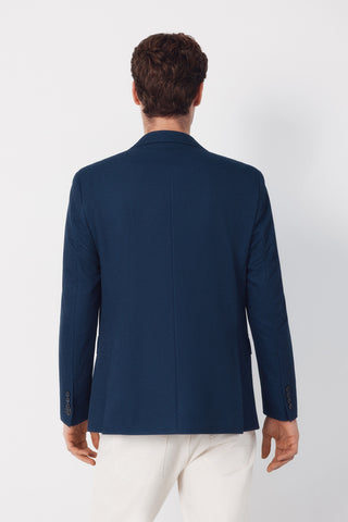 Slim Fit Knit Blazer with Pockets
