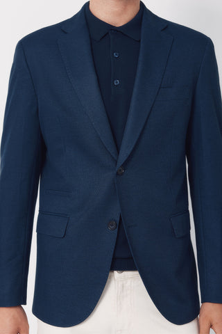 Slim Fit Knit Blazer with Pockets